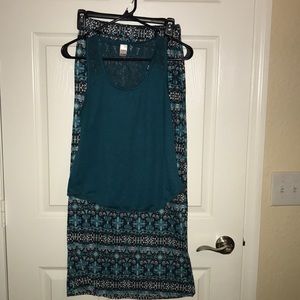 Teal Blouse & Maxi Skirt Set